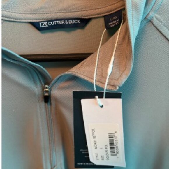 Cutter Buck Virtue Eco Pique Recycled Quarter Zip Mens Pullover Item #MCK01187 - Picture 2 of 3